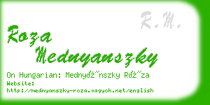 roza mednyanszky business card